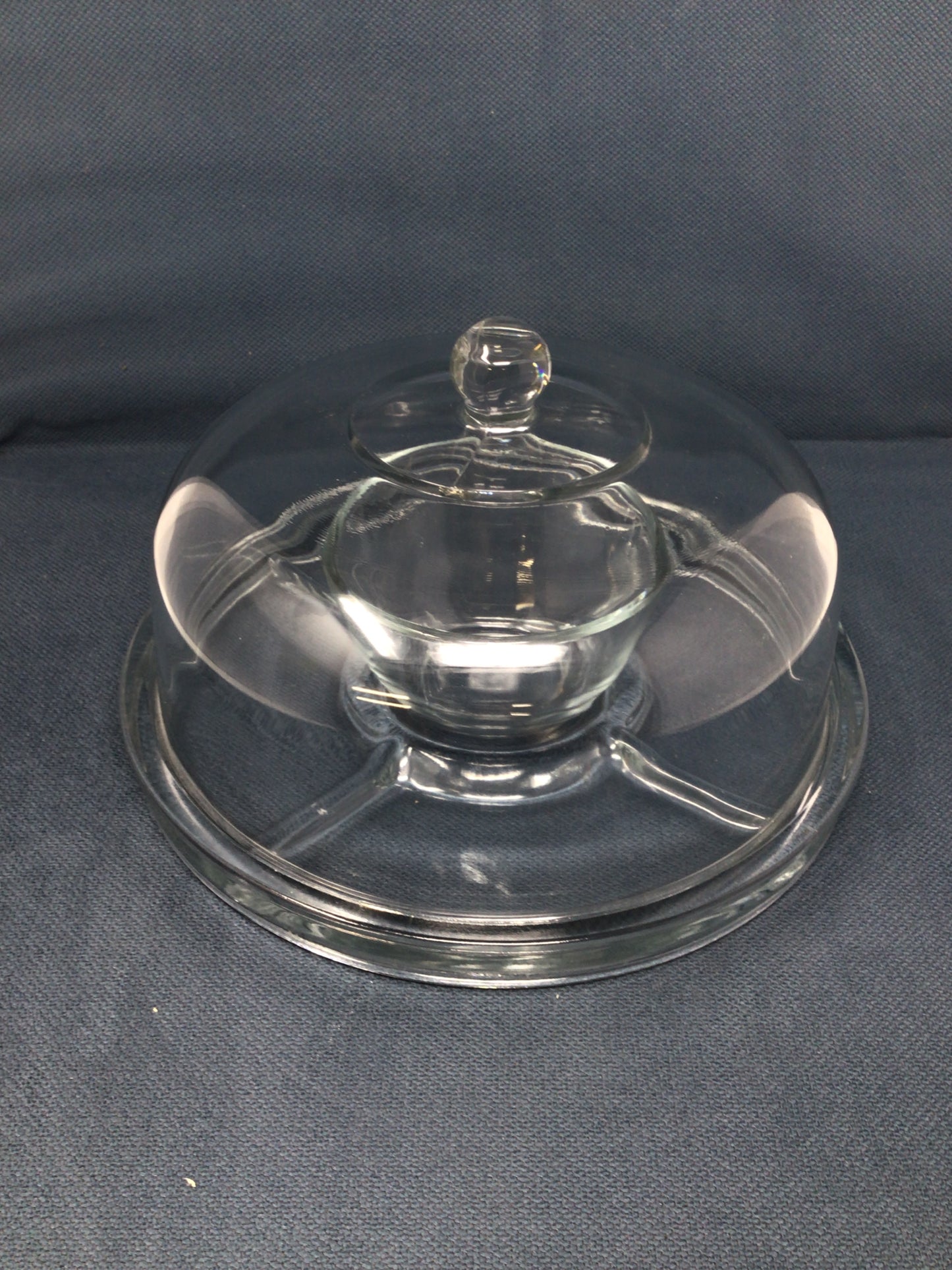 Glass Chip and Dip Platter with Lid