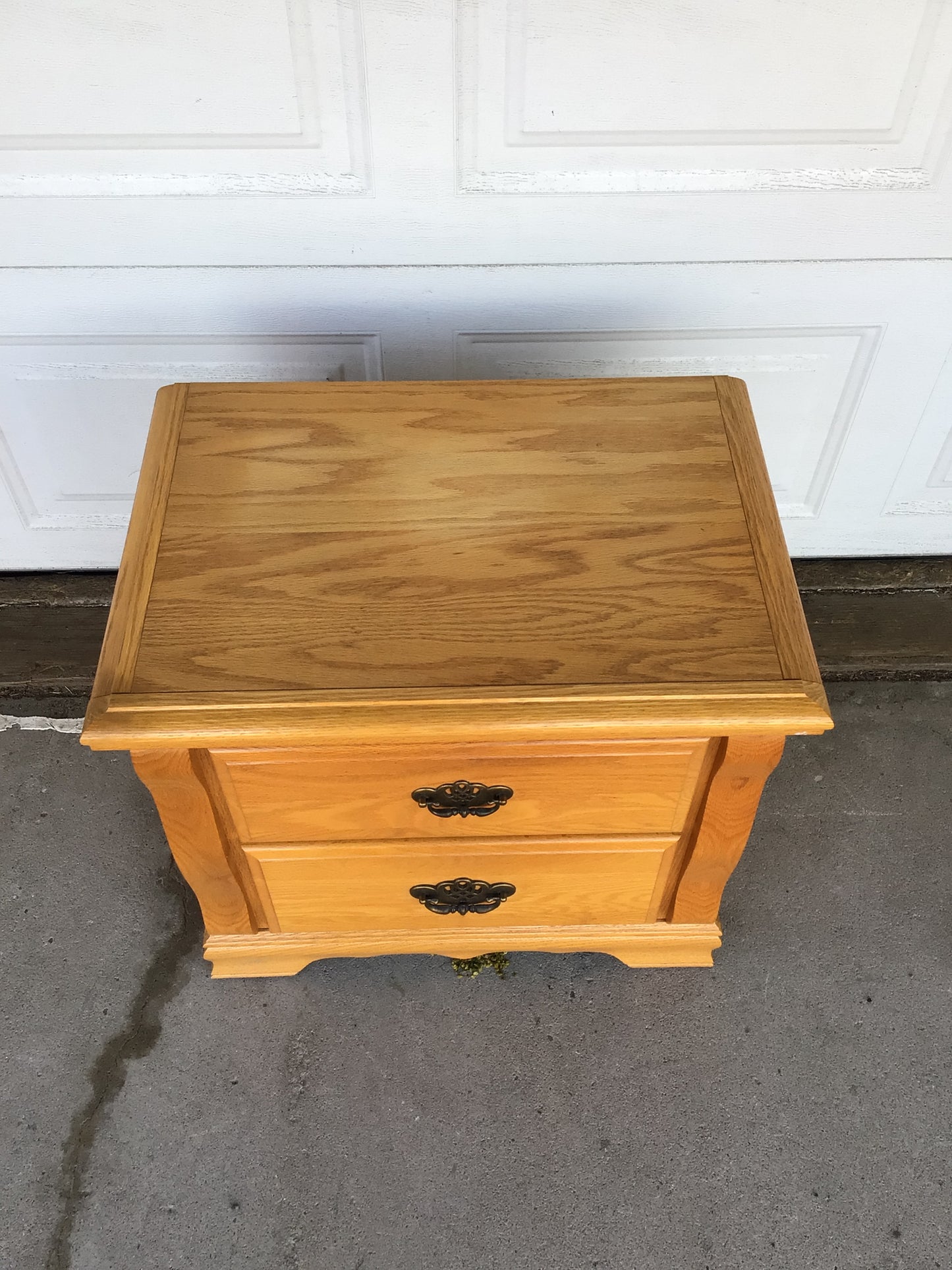 Wood Nightstand Featuring Two Drawers