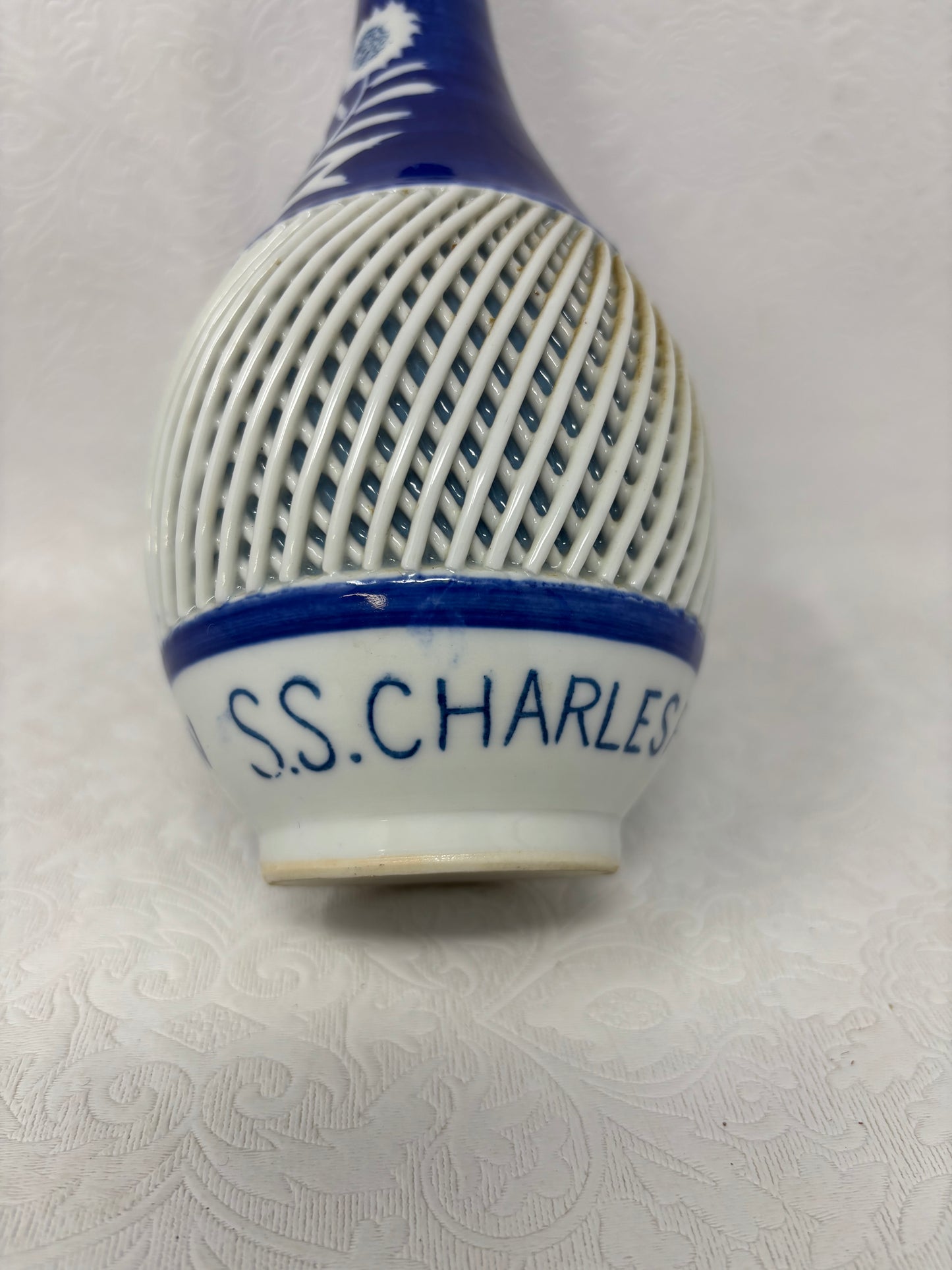 Blue and White Arita Hasami Signed Porcelain Vase