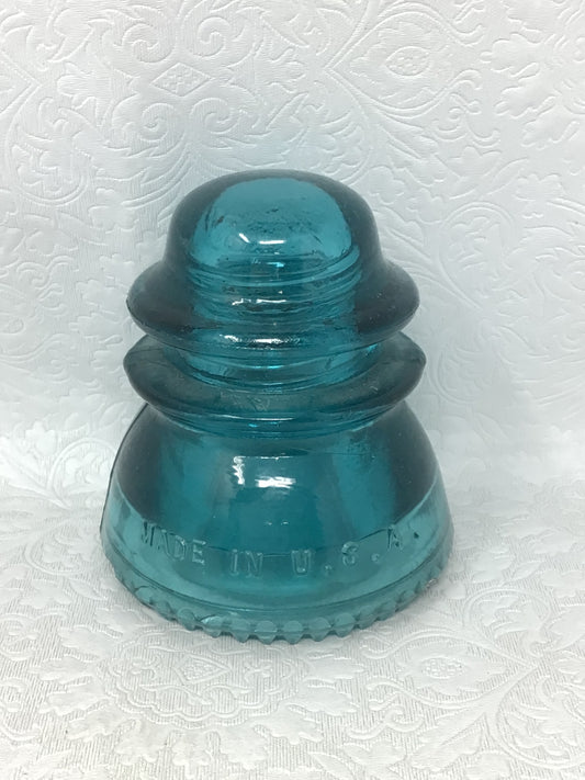 Vintage Hemingray No. 42 Glass Teal Insulator