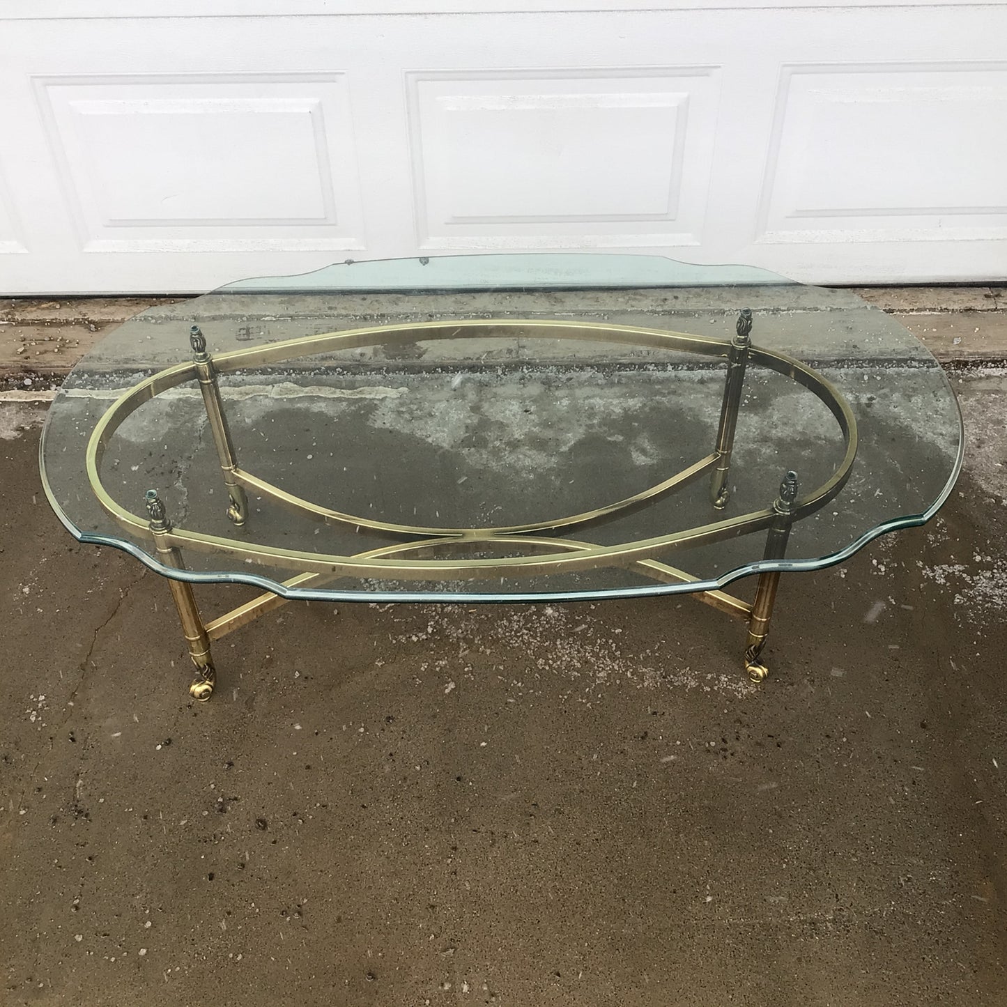 Brass Coffee Table with Glass Top