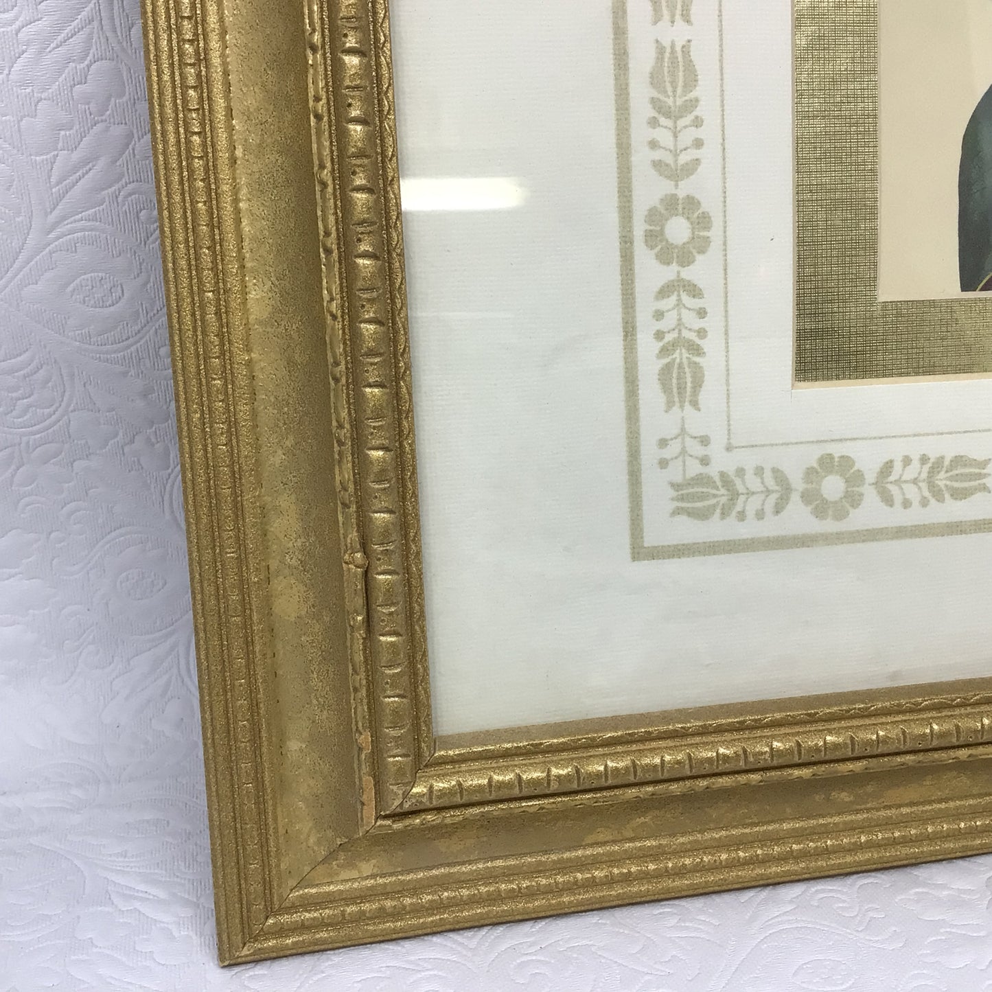 “Flowers” Print in Ornate Gold Frame