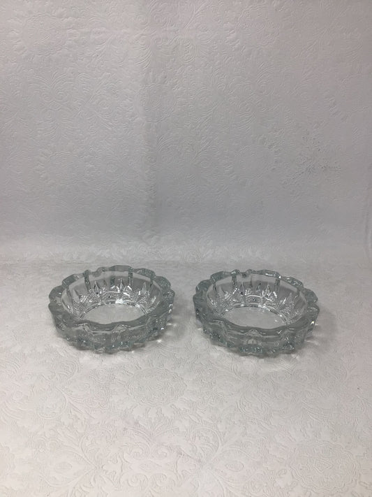 Set of Two Glass Ashtrays