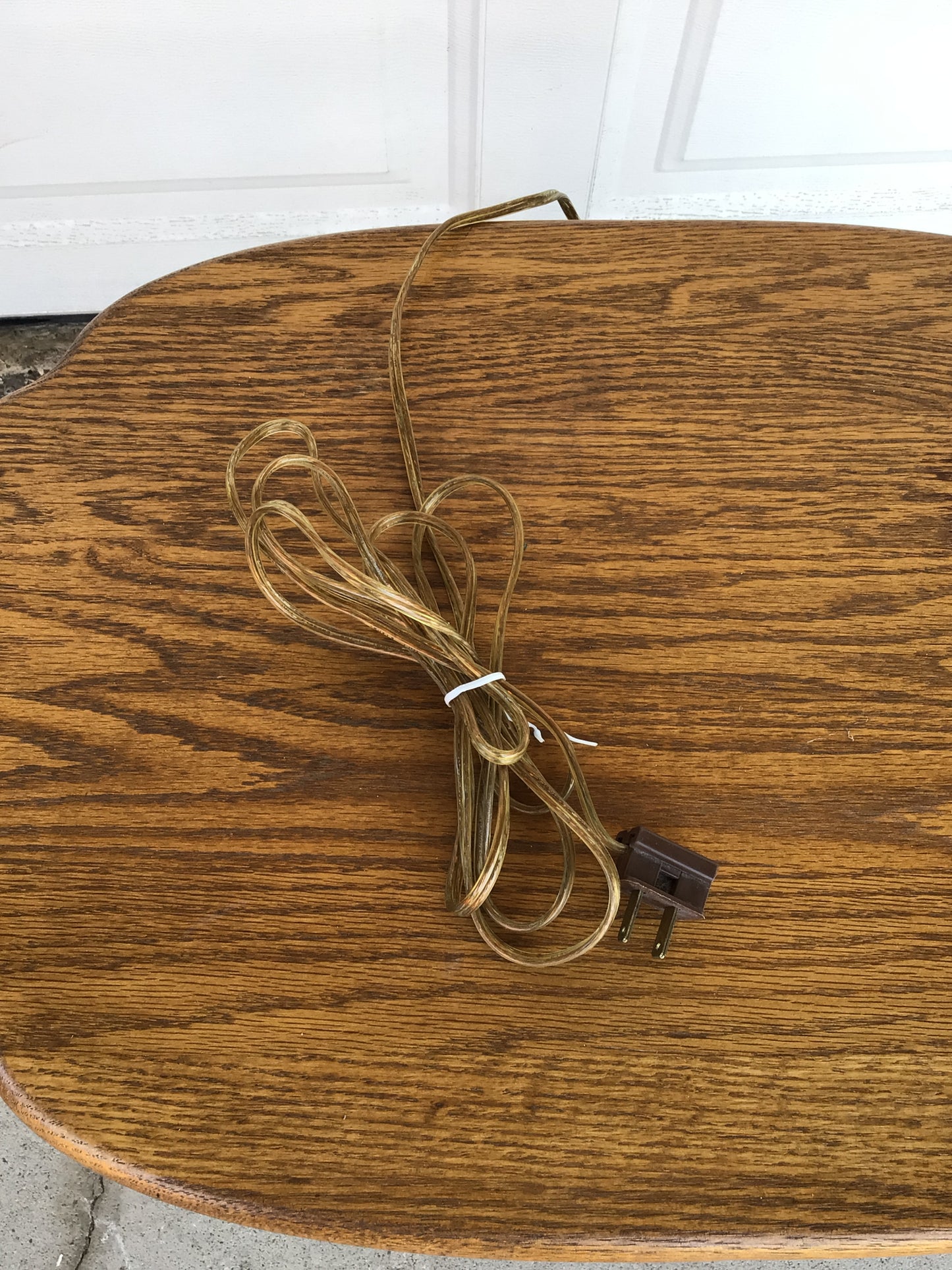 Vintage Wooden Side Table and Lamp
