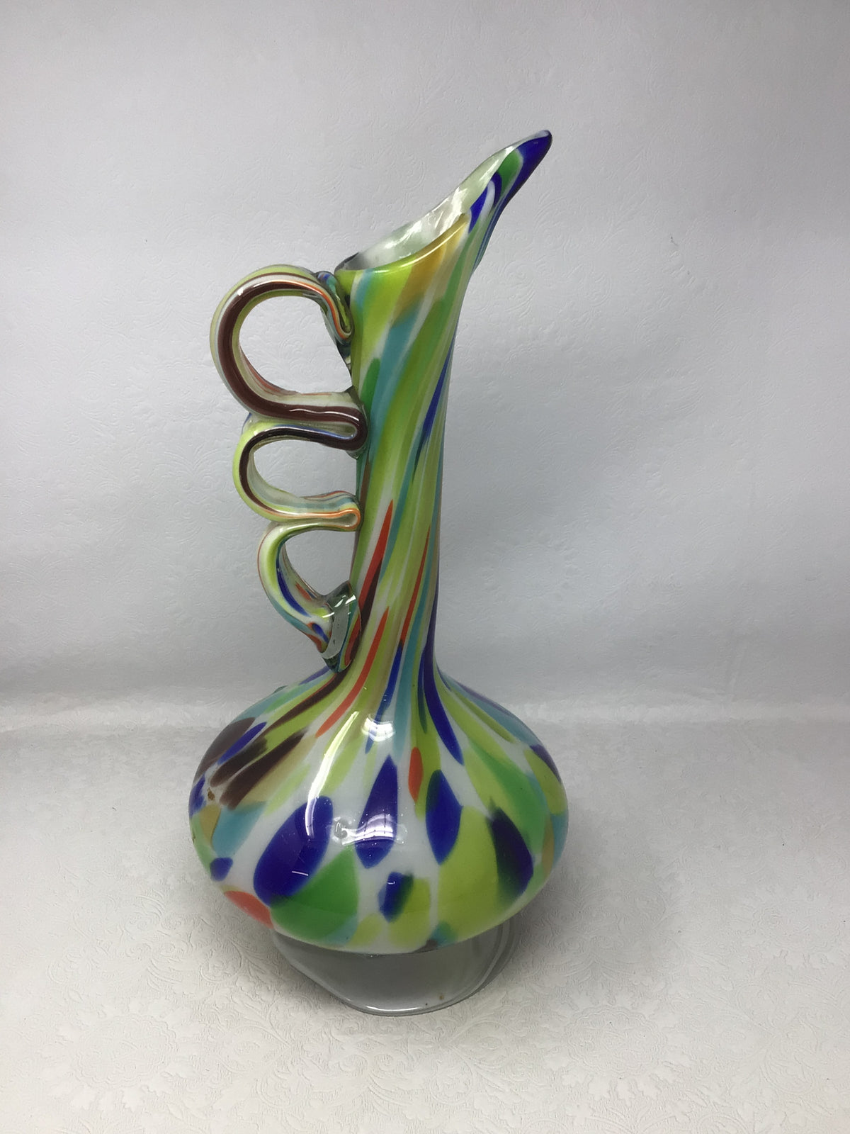 Multicoloured Art Glass Pitcher