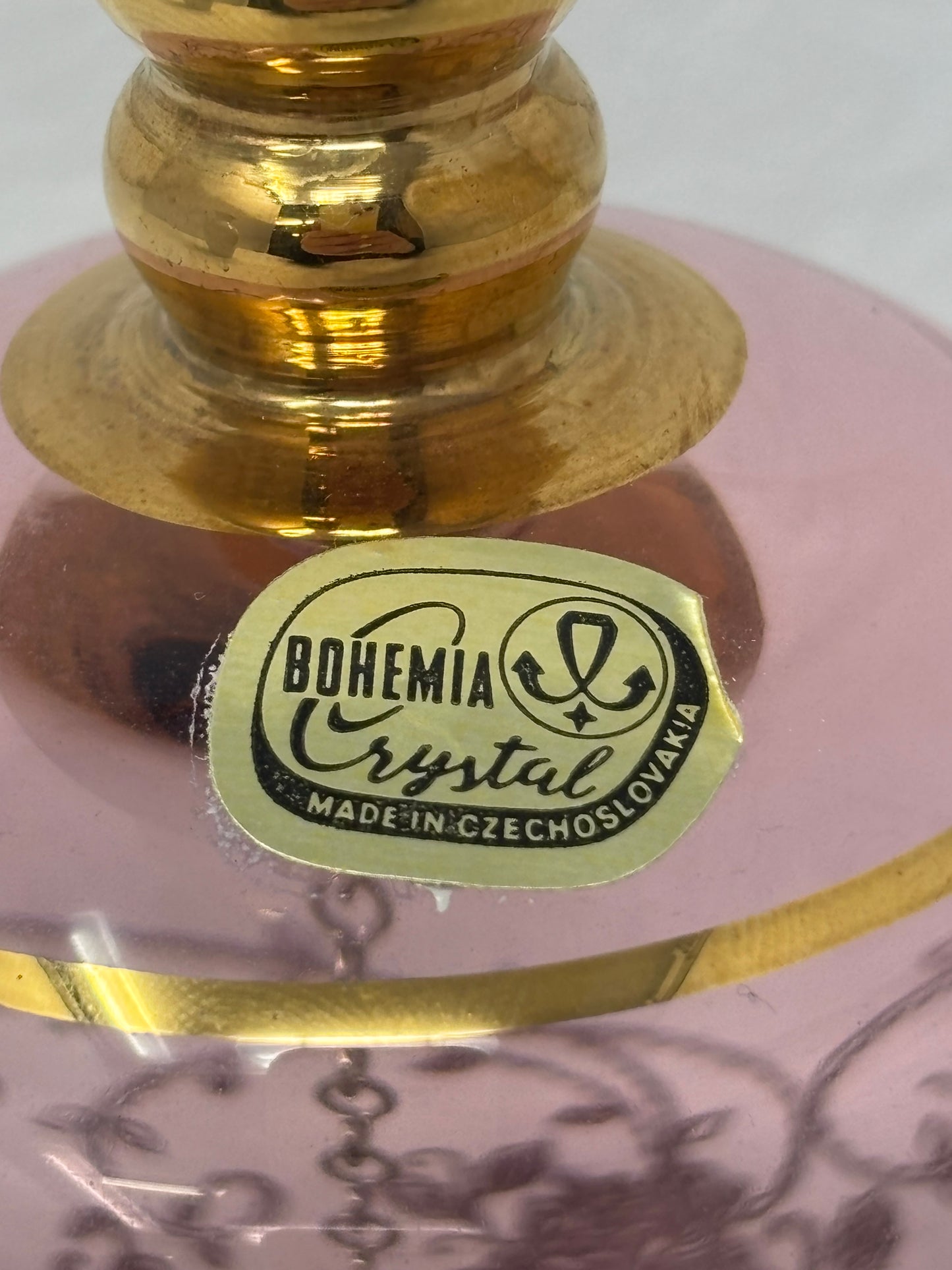 Bohemian Crystal Cranberry Glass Bell