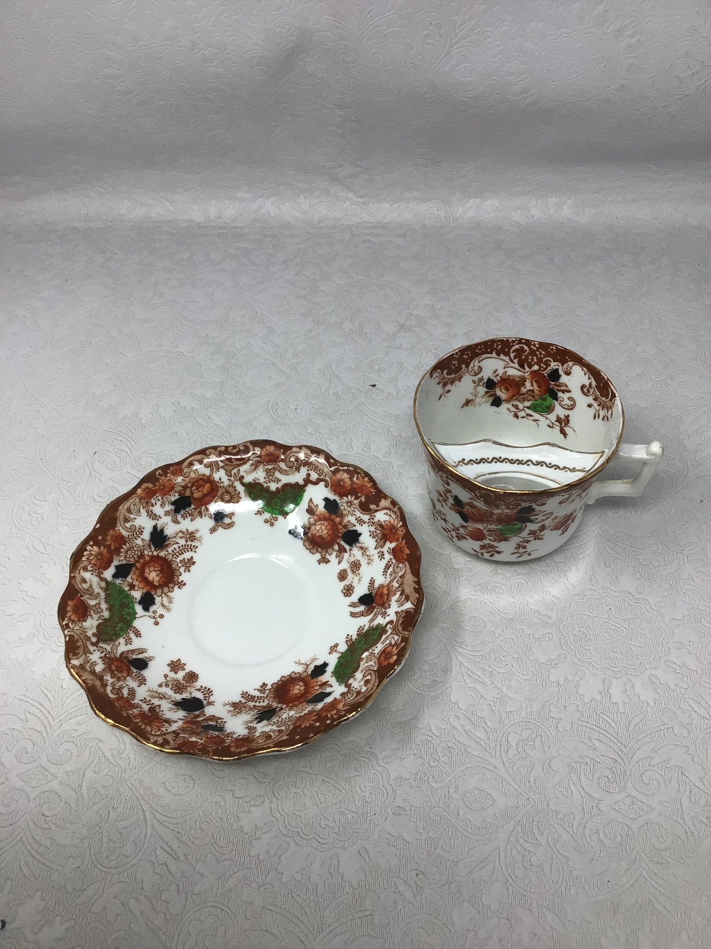 Antique Moustache Cup & Saucer