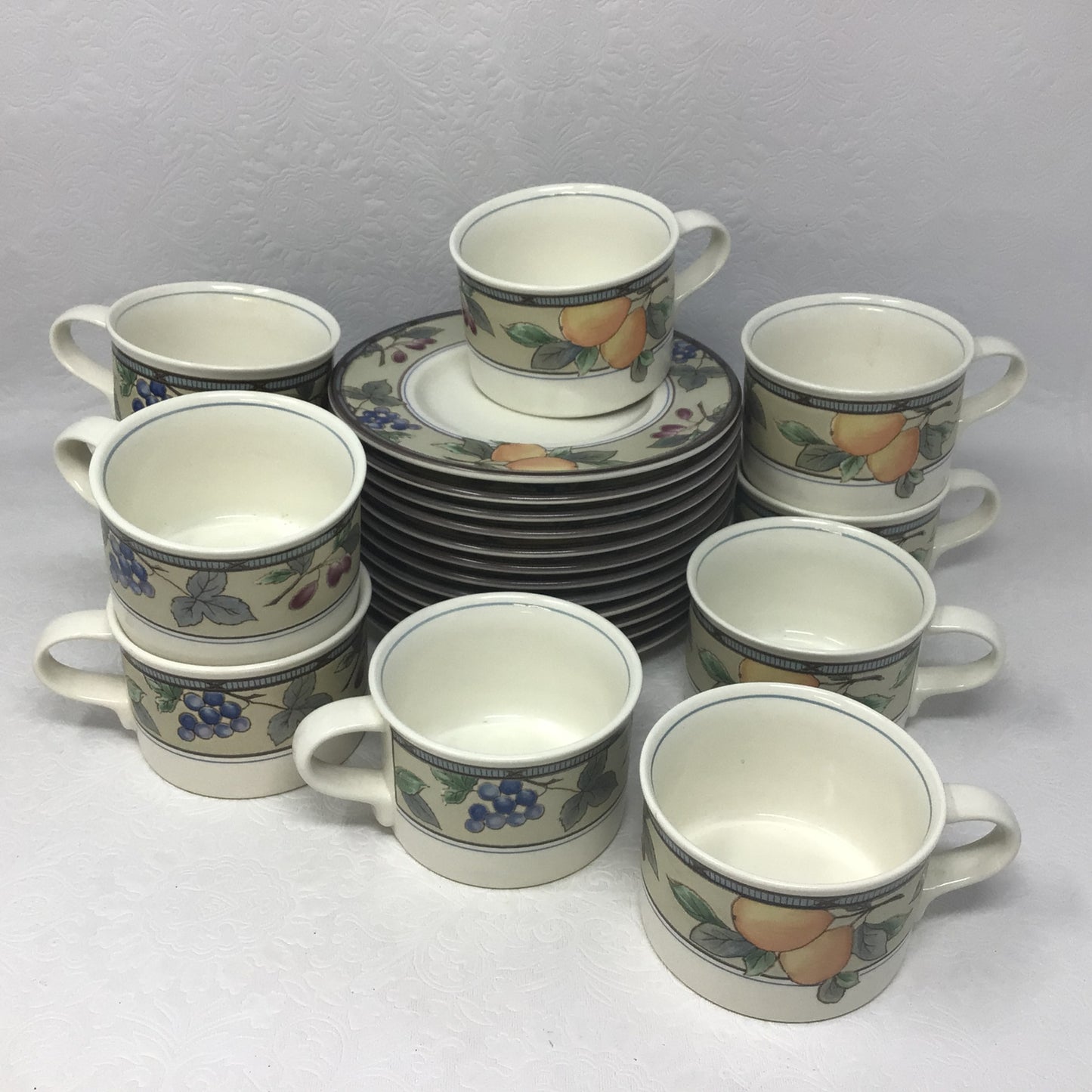 Set of 22 Mikasa Garden Harvest Cups and Plates