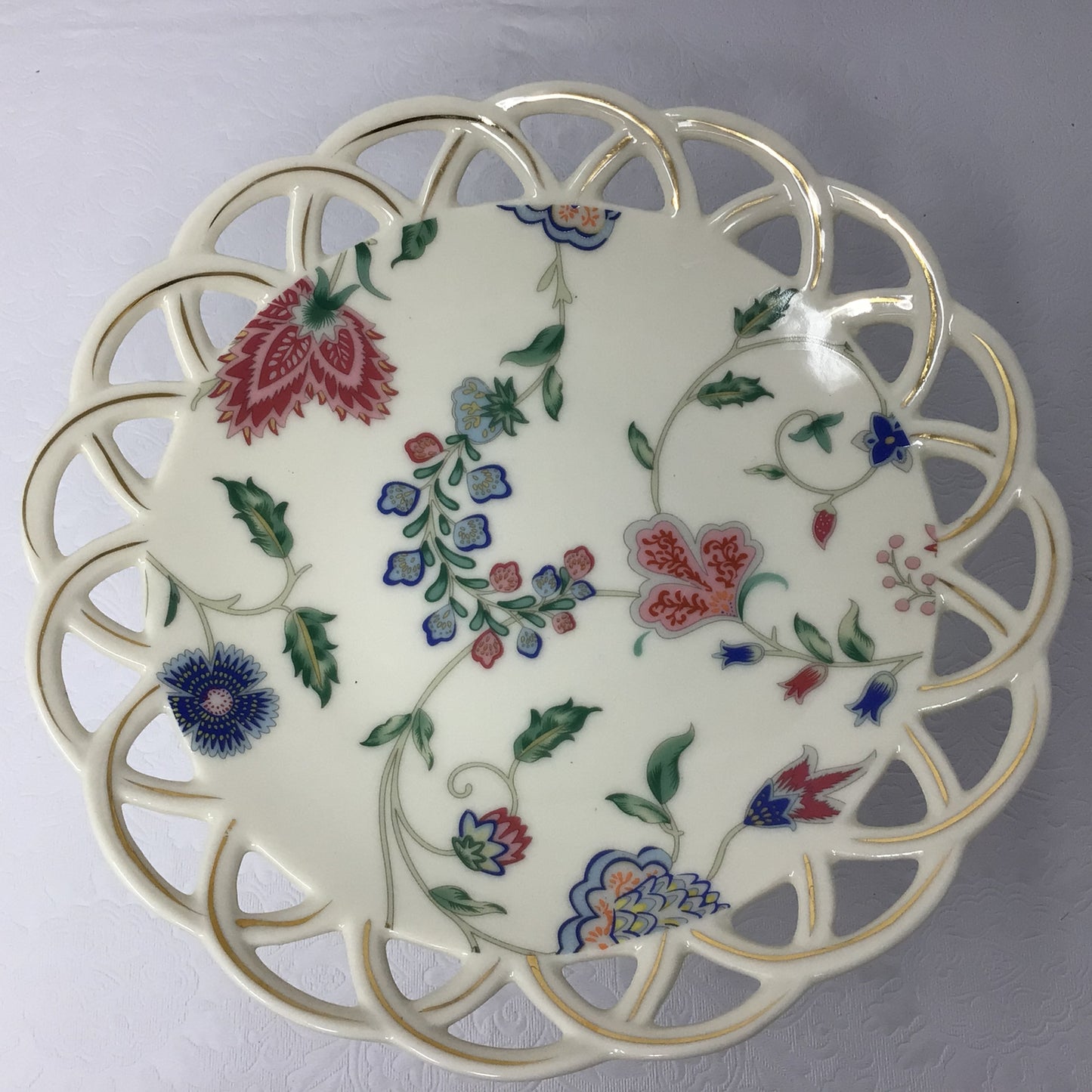 Footed Floral Trinket Dish