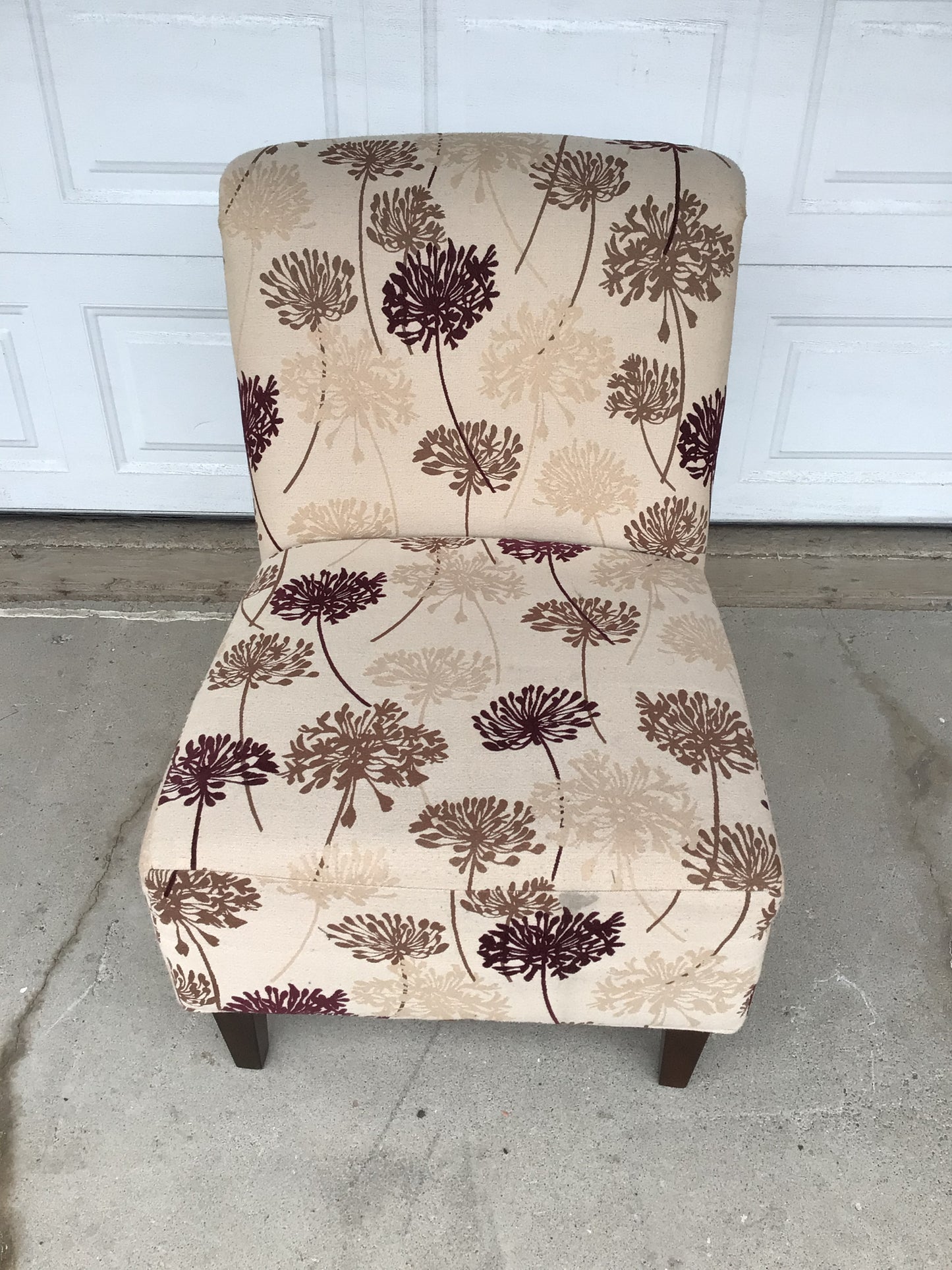 Brown and Beige Slipper Chair