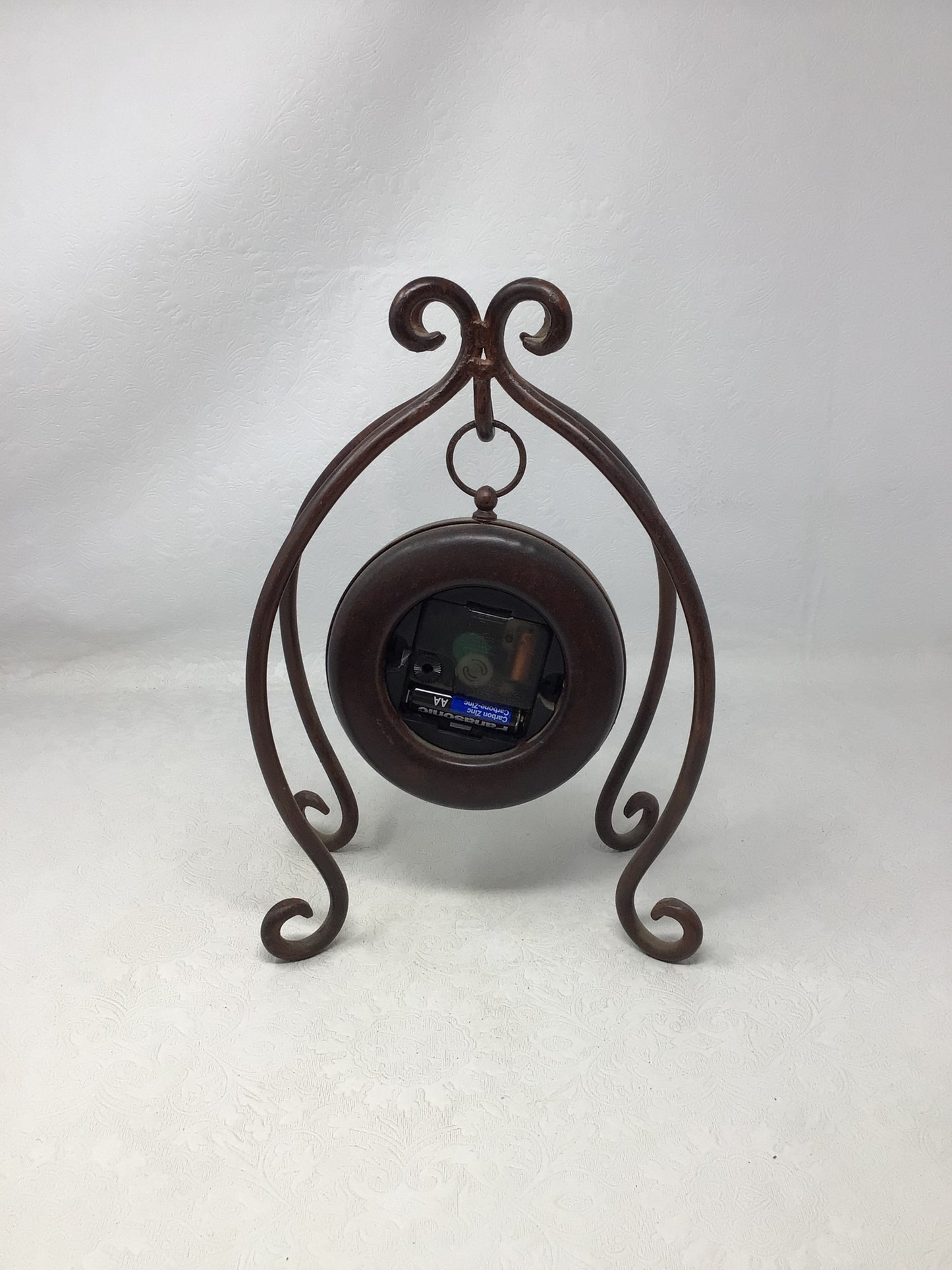 Chateau Joullian Pontet Freres Welded Iron Mantel Desk Clock