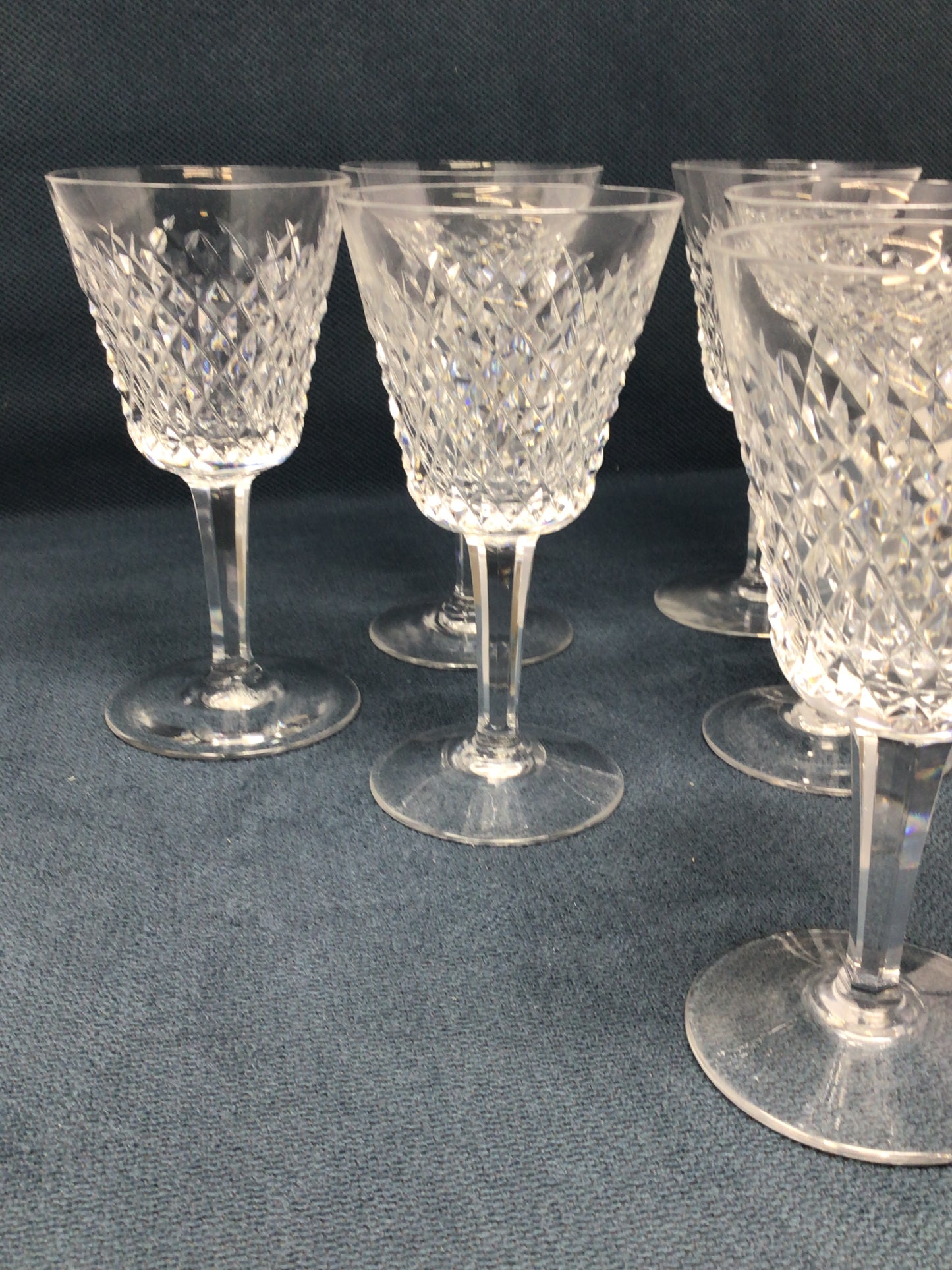 7 Waterford Crystal “Alana” Wine Glasses