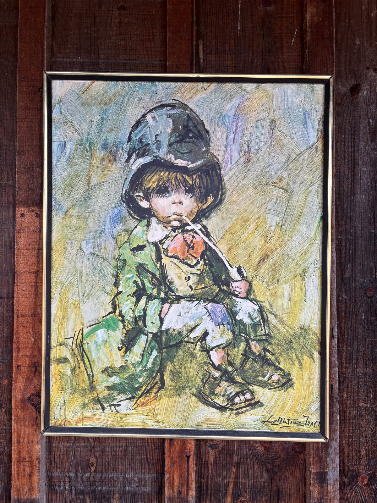 Vintage Framed Canvas Print of "The Artful Dodger" by Barry Leighton-Jones
