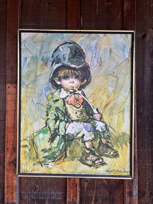 Vintage Framed Canvas Print of "The Artful Dodger" by Barry Leighton-Jones
