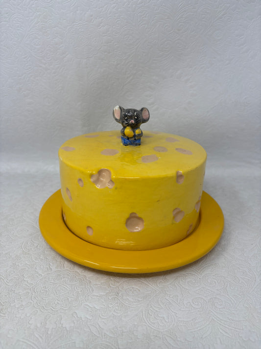 Vintage Swiss Cheese-shaped Covered Dish