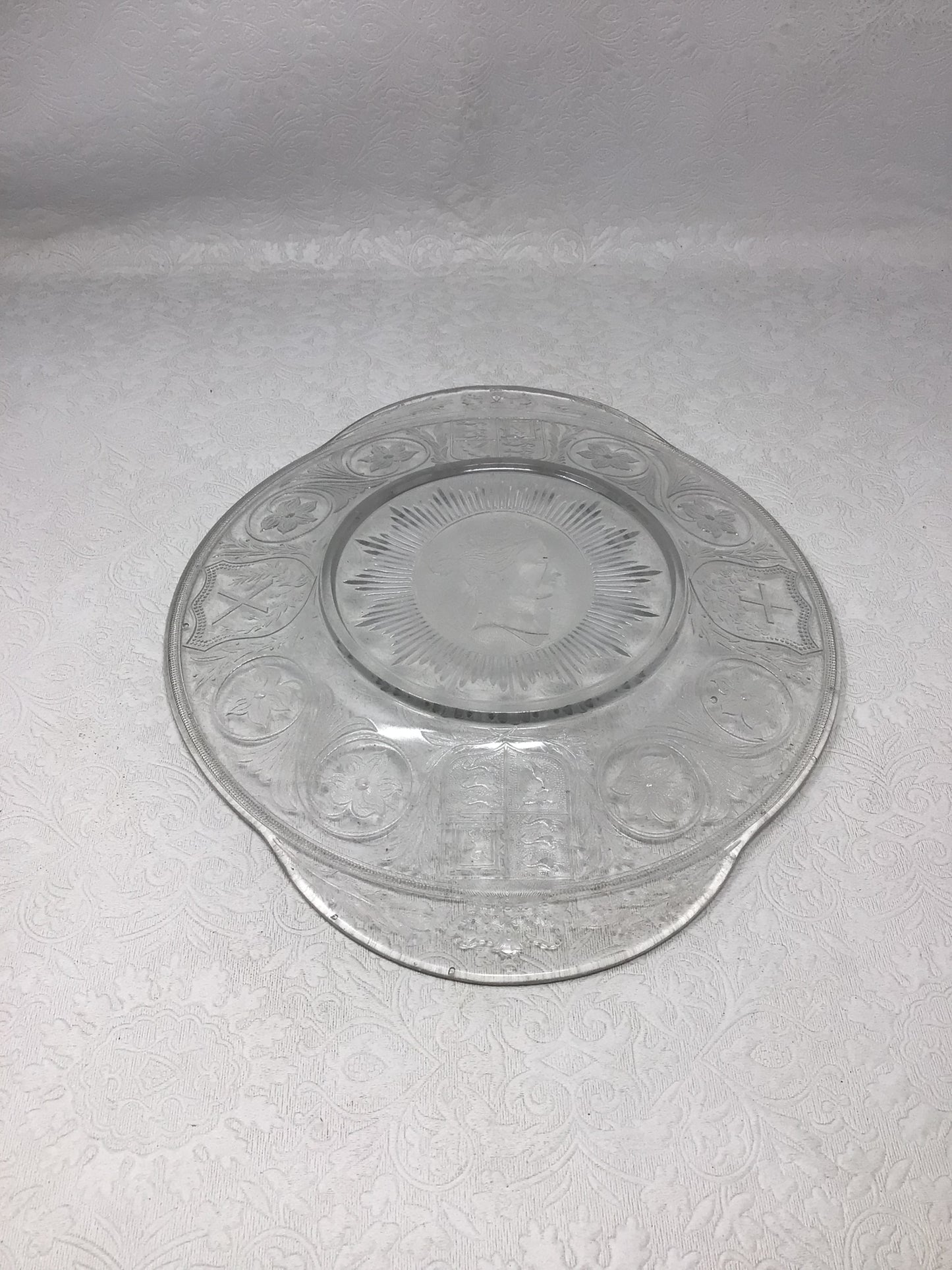 Vintage 1887 Commemorative Pressed Glass Plate