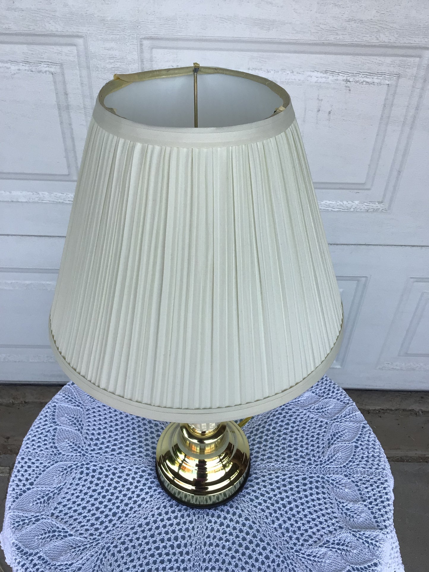 Small Gold and White Table Lamp