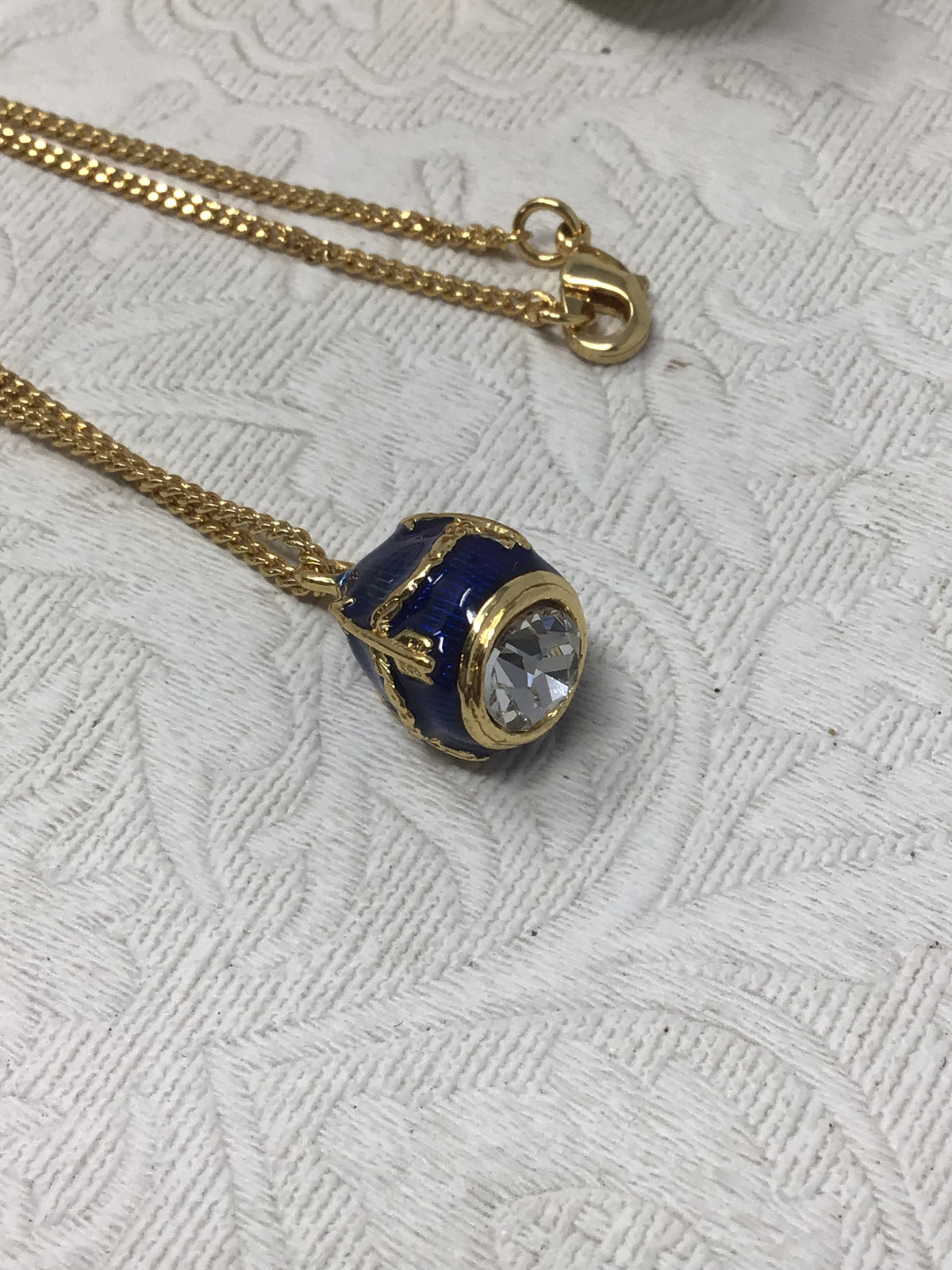 Blue and Gold Fabergé-Style Decorative Trinket Box