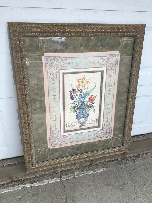 Framed and Matted Floral Art