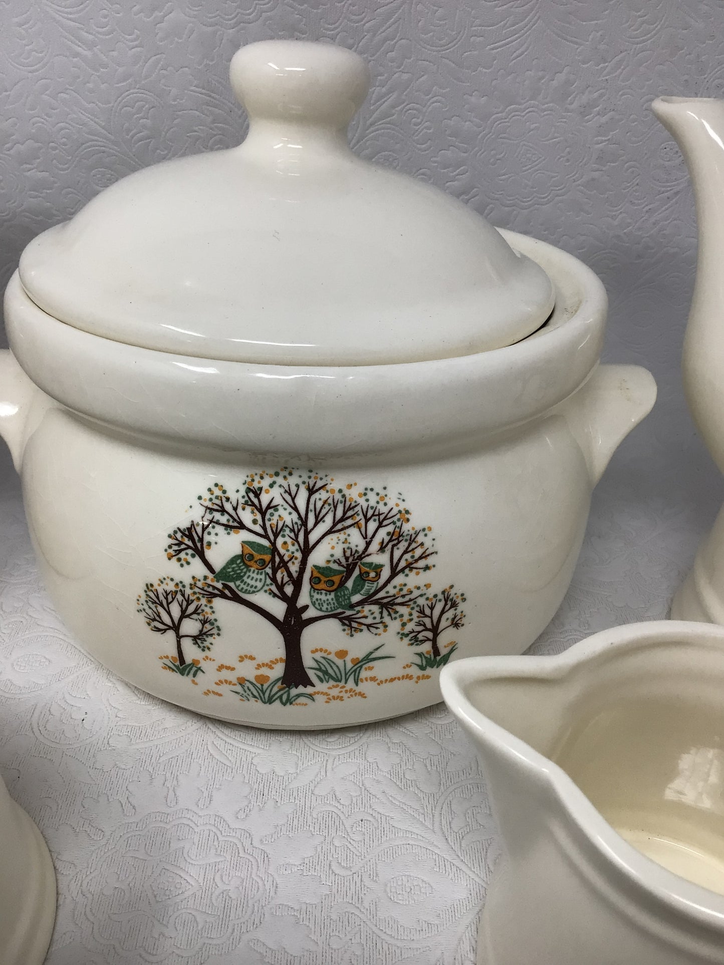 1970s Owl and Tree Tea Set