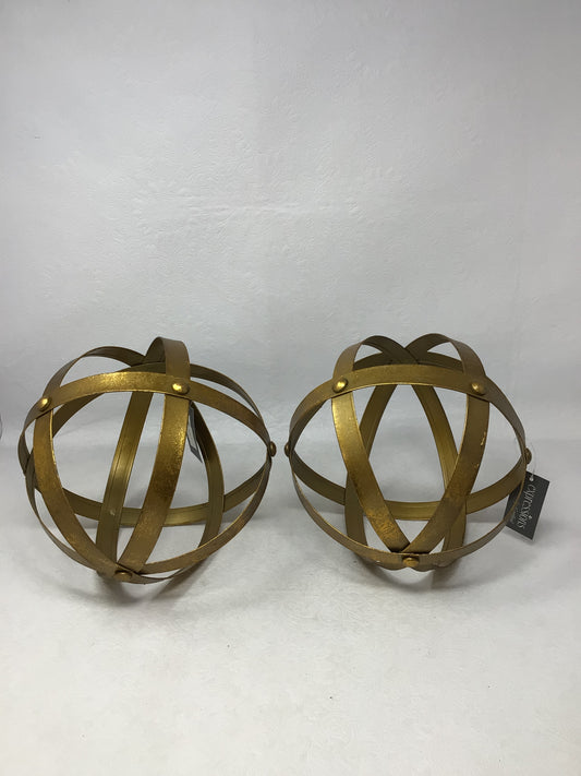 Two Large Gold Balls, Set of 2