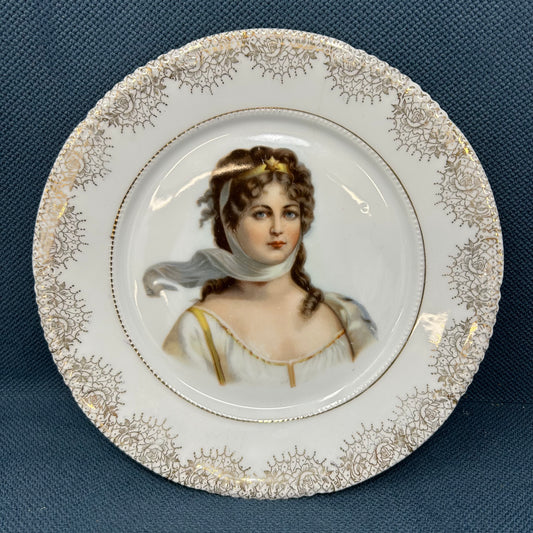 Antique Porcelain Plate of Queen Louise of Prussia Z.S. and Co. Mignon Bavaria