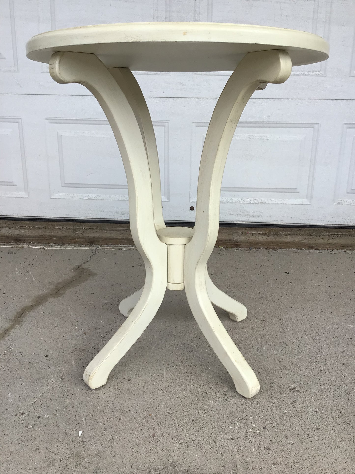Round Beige Accent Table