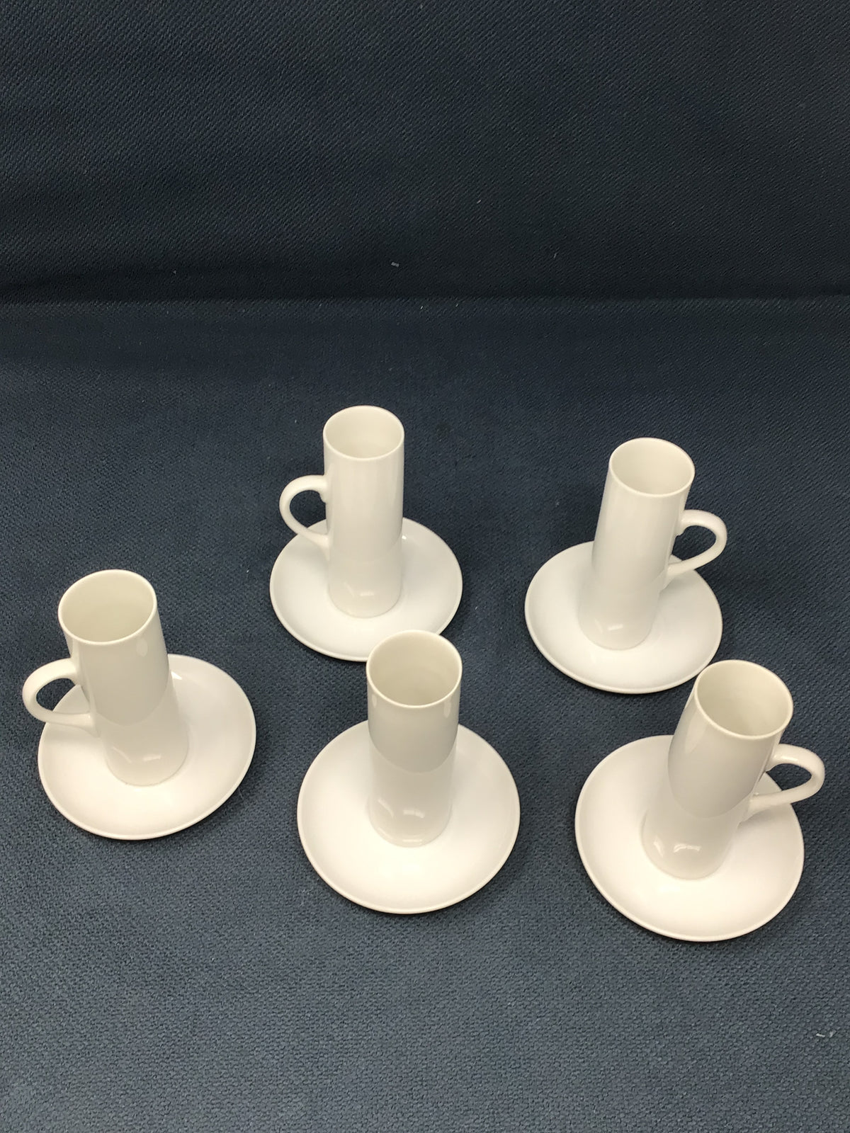 Set of 5 Tackett Schmid Porcelain Saki Cups Saucers