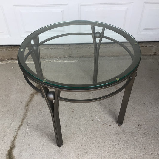 Round Glass Top Occasional Table