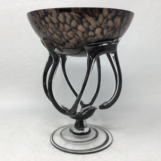 Handblown Art Deco Style Glass Bowl