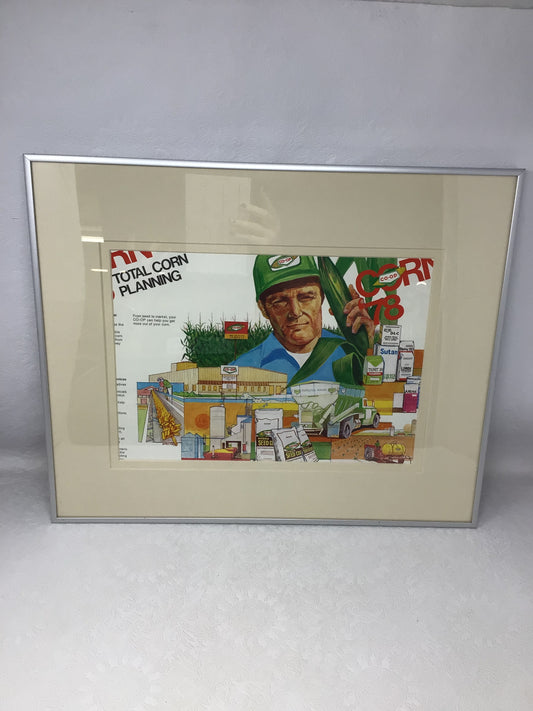 Framed Vintage 1978 "Total Corn Planning" Print