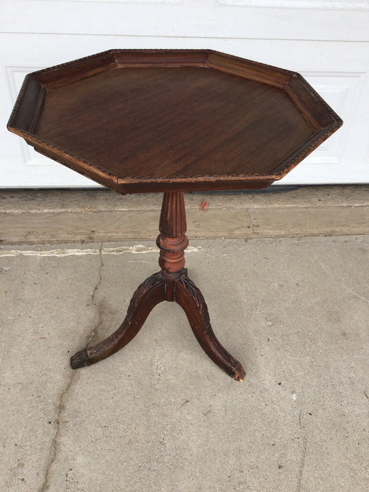 Antique Mahogany Octagon Side Table