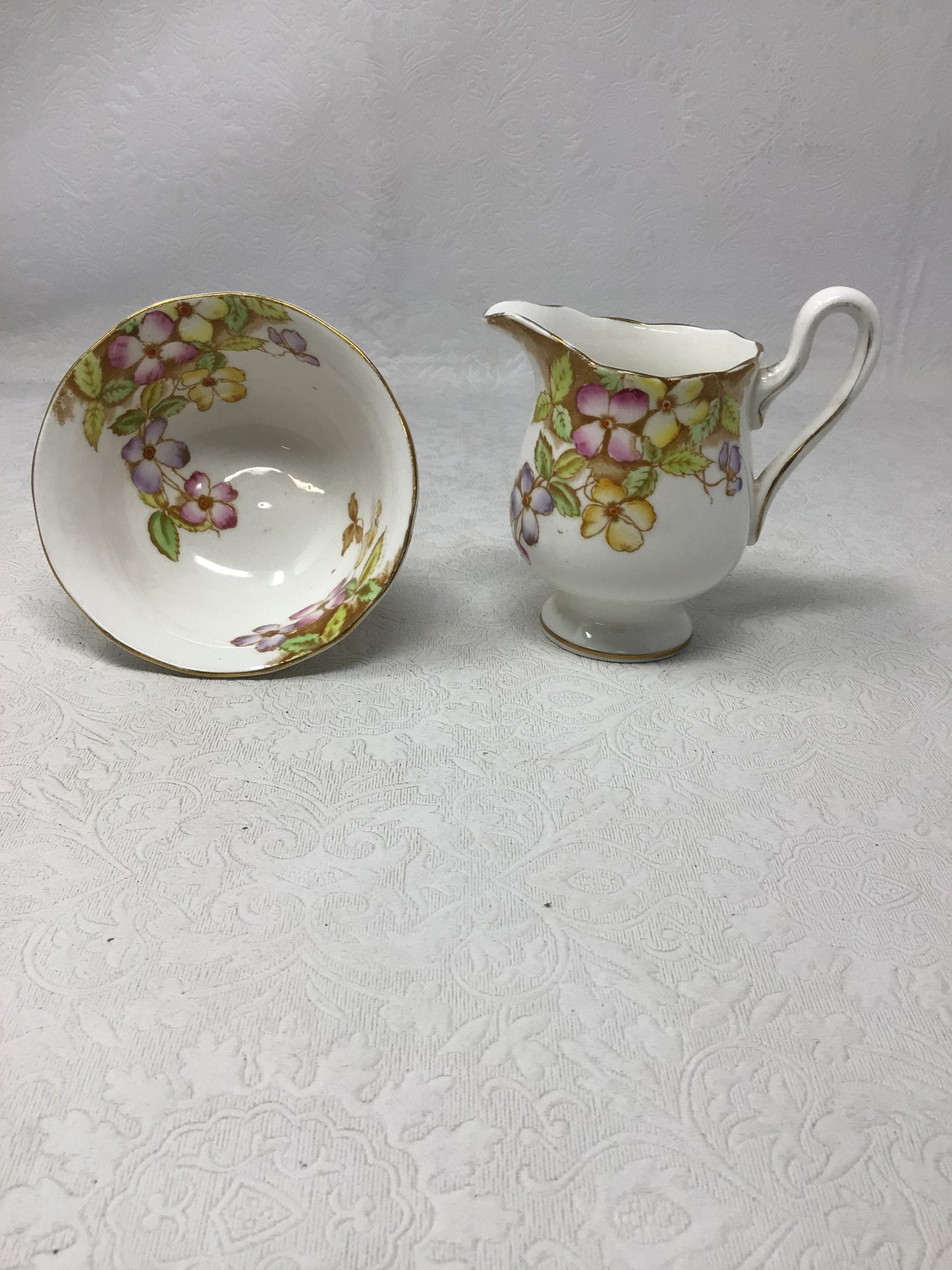 Royal Albert “Clematis” Cream & Sugar