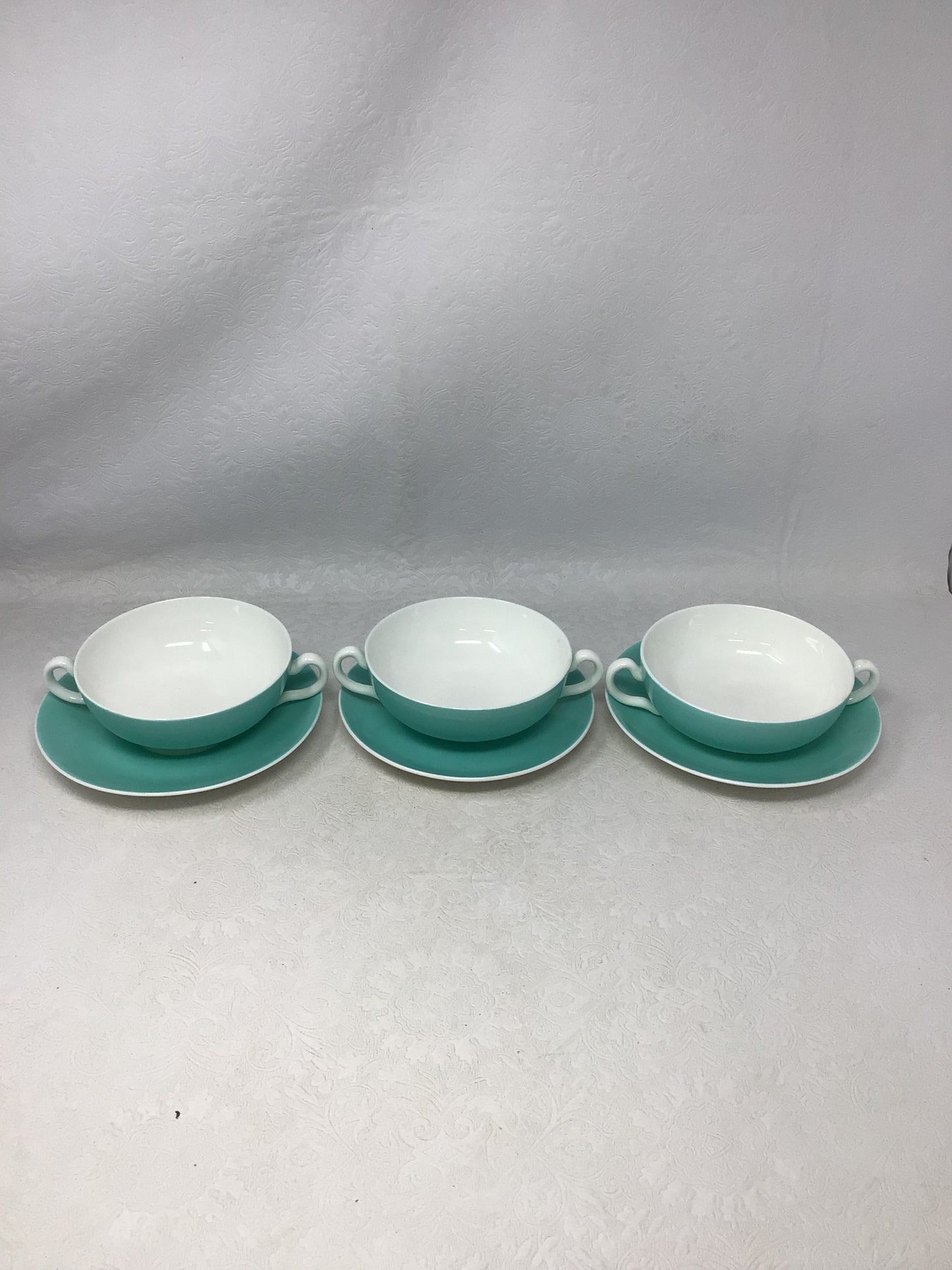 Wedgwood Turquoise Soup Bowl and Saucer Set