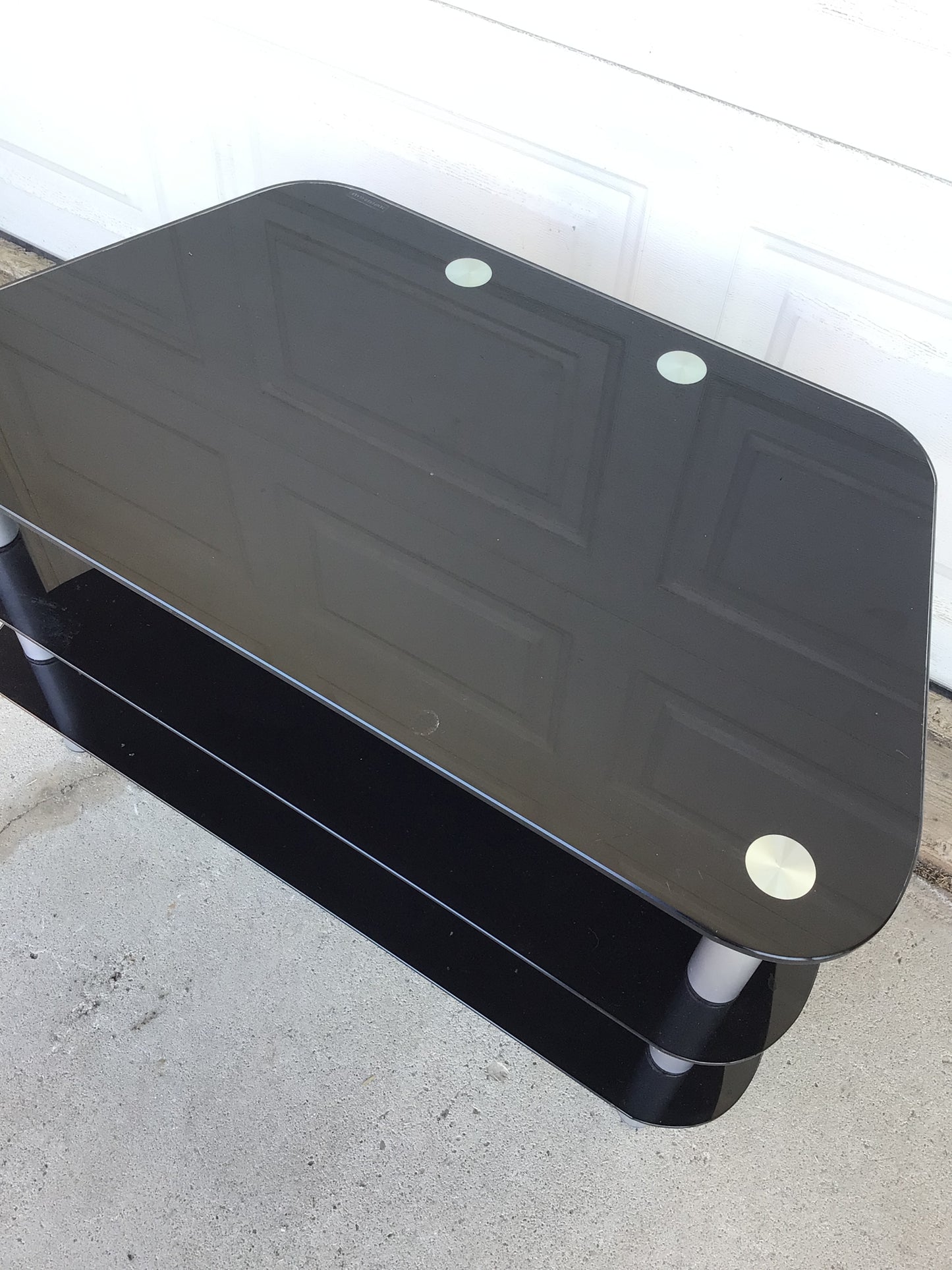 Black Glass and Chrome Media Unit