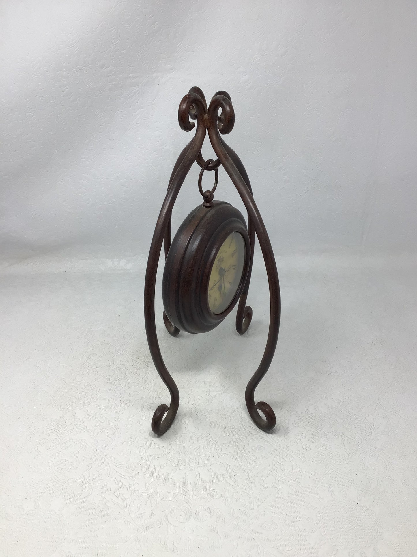 Chateau Joullian Pontet Freres Welded Iron Mantel Desk Clock