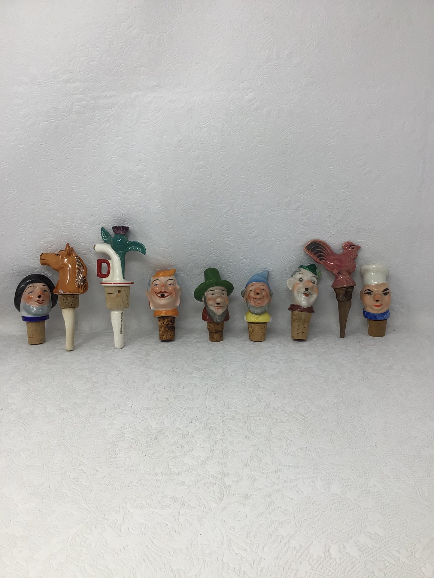 Set of 9 Vintage Ceramic Wine Pourers