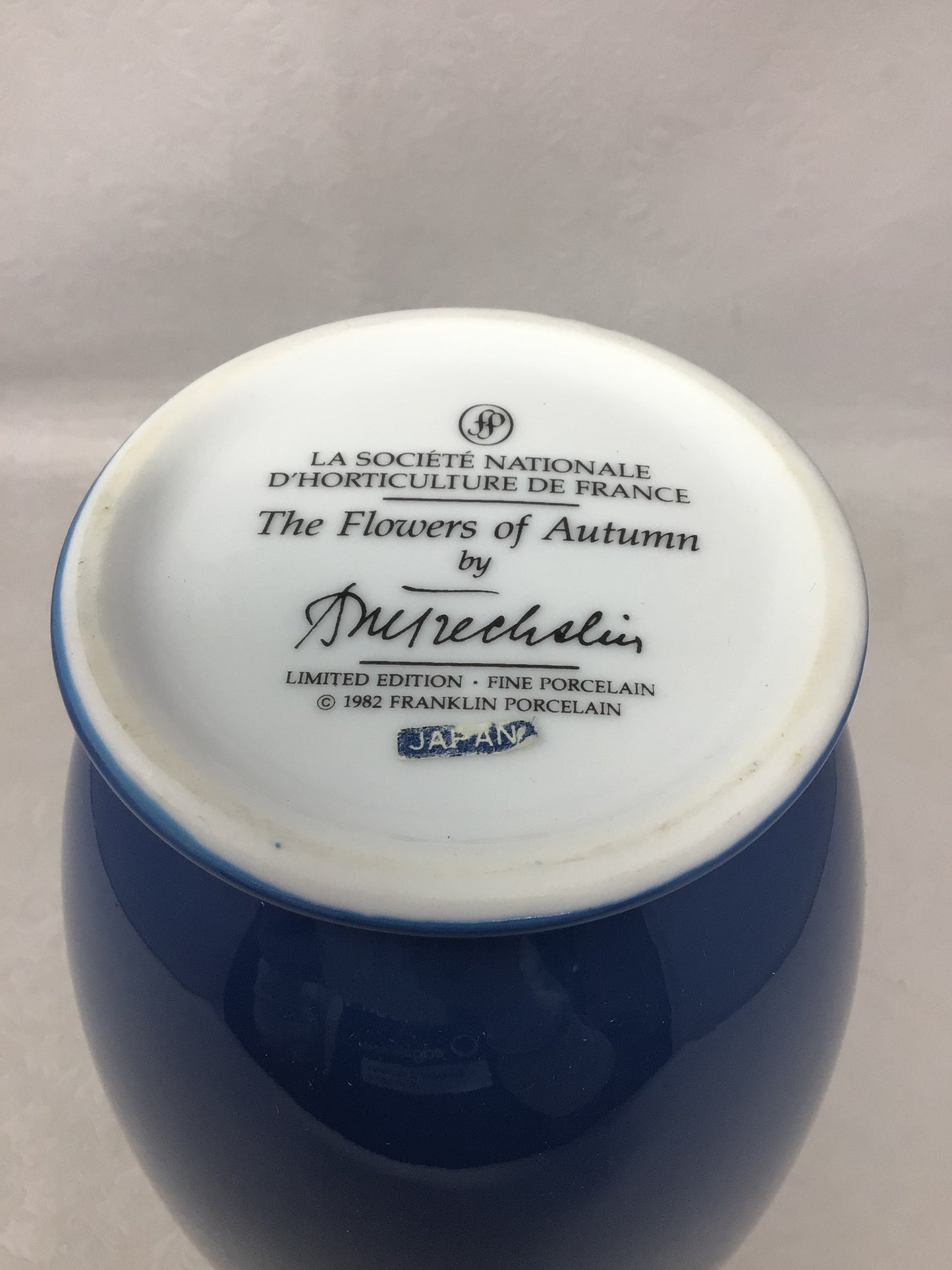 Vintage Franklin Porcelain “The Flowers of Autumn” Vase