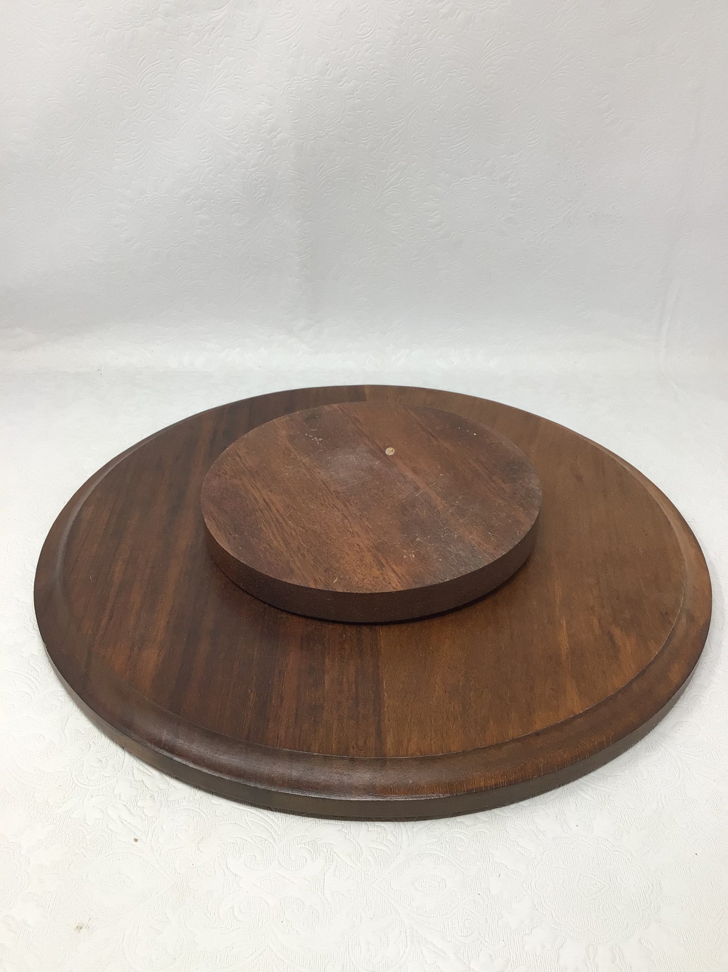 Wooden Lazy Susan with Accent Tile