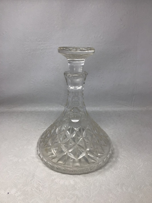 Vintage Lead Crystal Ship's Decanter
