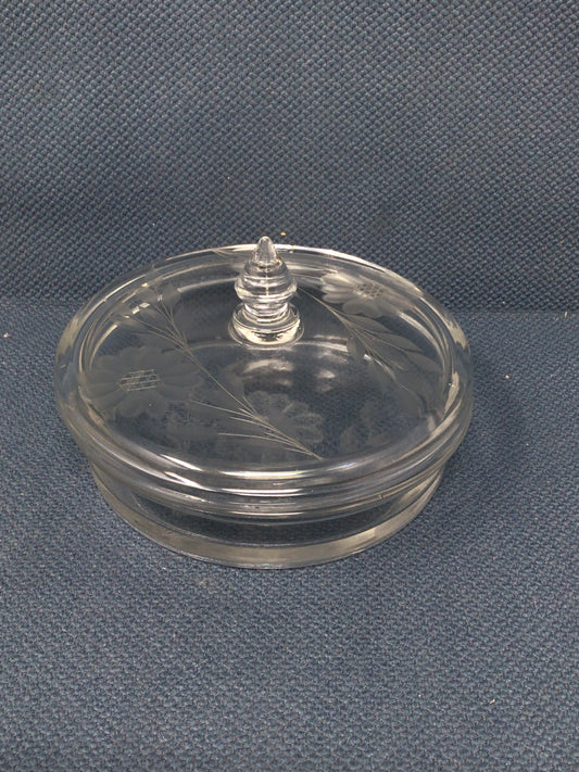 Lidded Glass Cornflower Dish