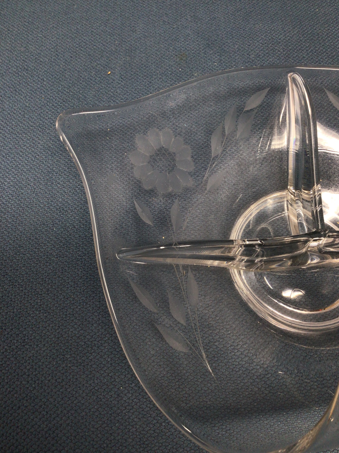 Glass Cornflower Divided Dish