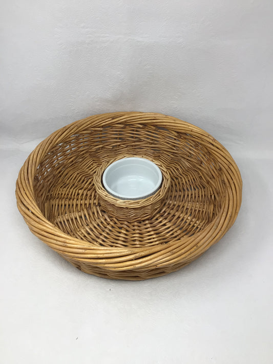 Large Rattan Chip and Dip Platter