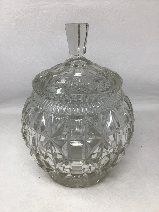 Lidded Cut Crystal Candy Dish