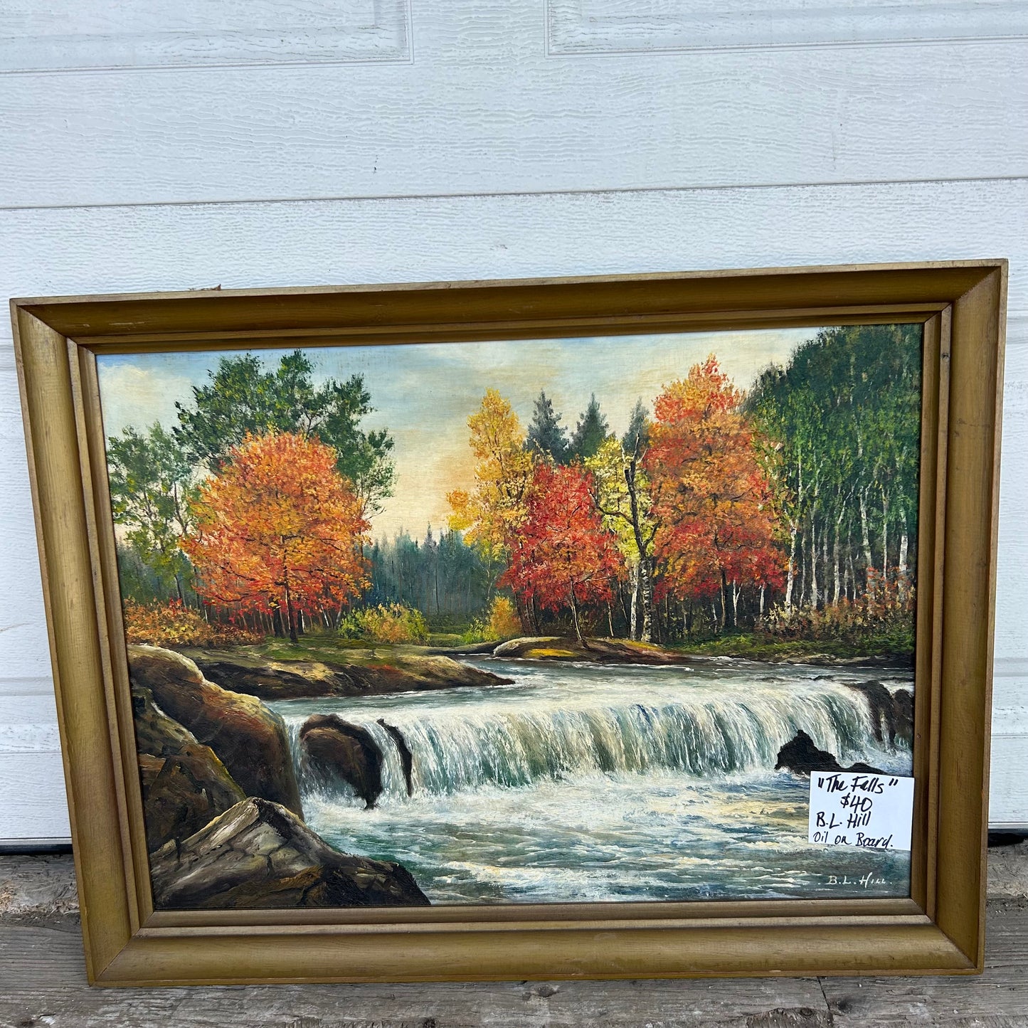 “The Falls” by B.L. Hill Oil Painting