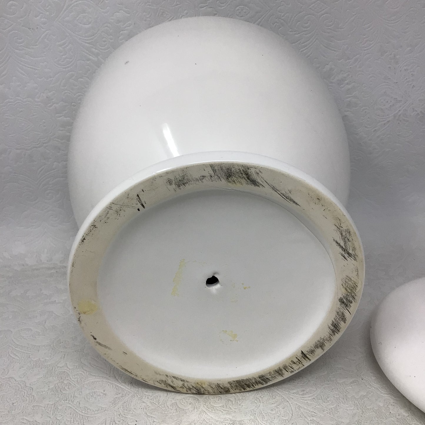 Large White Glass Urn