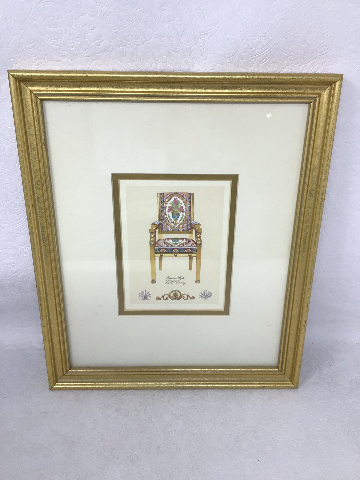 Framed Picture of Antique Empire Style Chair