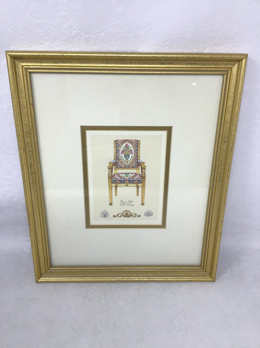 Framed Picture of Antique Empire Style Chair