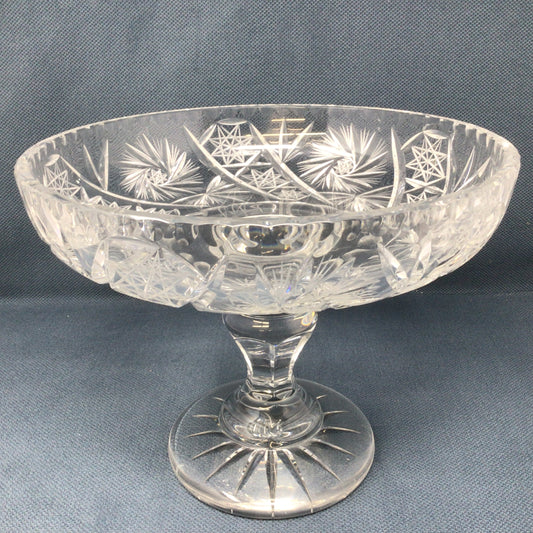 Large Cut Crystal Compote Bowl
