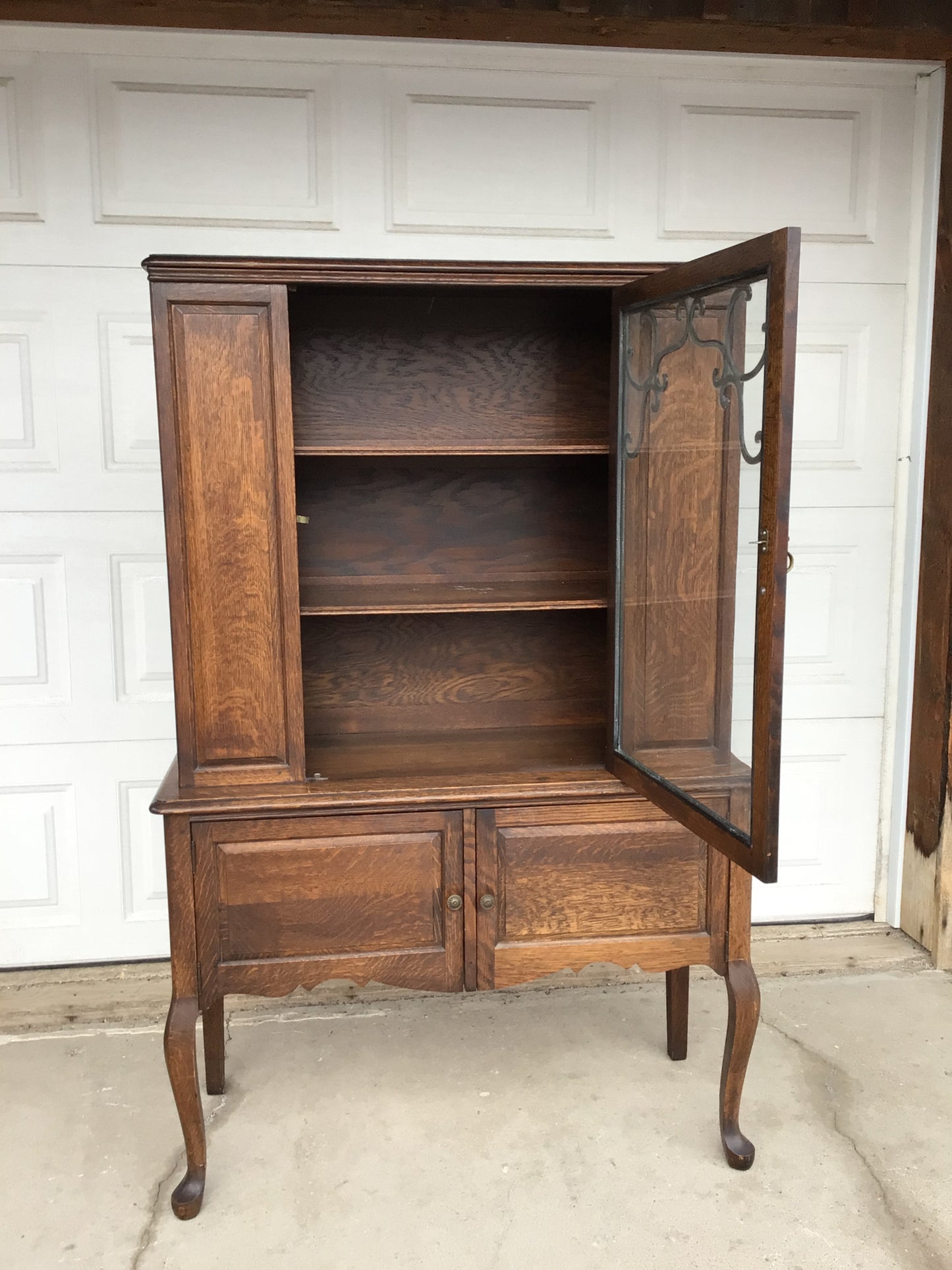 Antique solid wood china cabinet